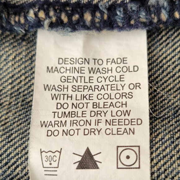 Carbon2Cobalt C2C Men's VTG Burnout Denim Trucker Jacket Size Large - Picture 14 of 14